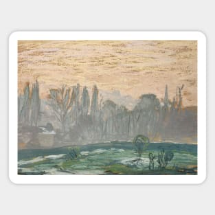 Winter Landscape with Evening Sky by Claude Monet Magnet